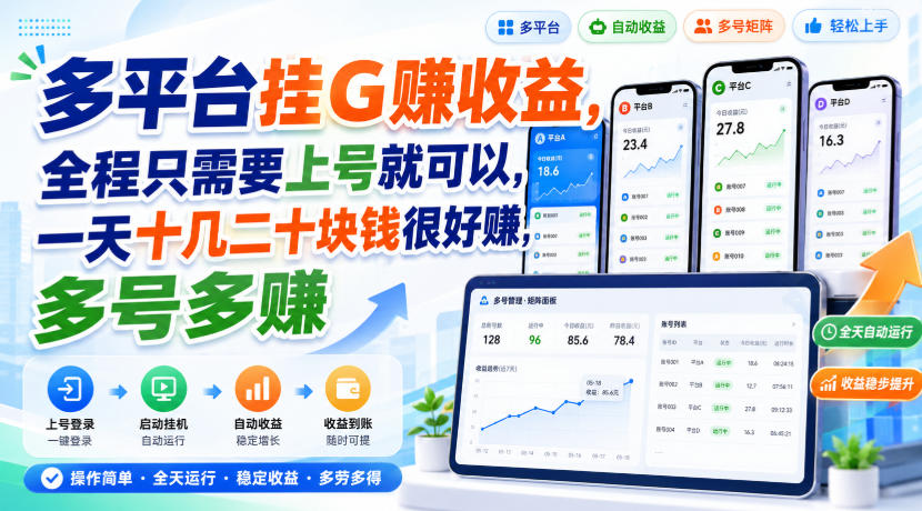 多平台挂G賺收益,全程只需要上号就可以,一天十几二十块钱很好賺,多号多賺【揭秘】采购|汽车产业|汽车配件|机加工企业家交流社群中心