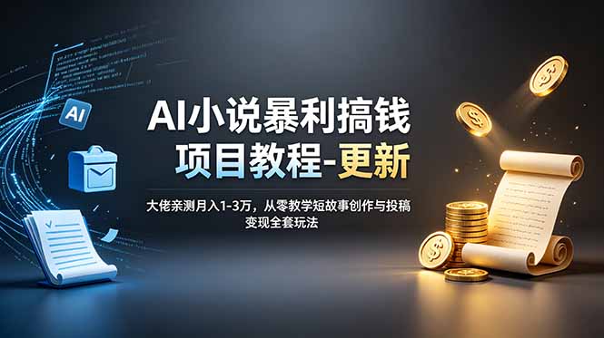 AI小说暴利搞钱项目教程-更新,大佬亲测月入1-3万,从零教学短故事创作与投稿变现全套玩法采购|汽车产业|汽车配件|机加工企业家交流社群中心